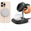 SwanScout Caricatore wireless per iPhone e Apple Watch, caricatore magnetico per iPhone serie 16/15/14/13/12, per Apple Watch Ultra 2/9/8/7/6/5/3/2/SE 2, AirPods, modello 711M (senza adattatore)
