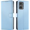 JUNETOP Cover per Motorola Moto G85 5G/Motorola Edge 50 Fusion 5G, Custodia a Libro Portafoglio Flip Case in Pelle PU di Alta Qualità [Protezione RFID] - Blu Chiaro