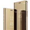MRSTER Samsung S7 Edge Cover, Mirror Clear View Standing Cover Full Body Protettiva Specchio Flip Custodia per Samsung Galaxy S7 Edge. Flip Mirror: Gold