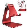 Lucrave Supporto per cellulare regolabile in alluminio per iPhone SE 12/13/14/15 Pro/XS Max/XR/Plus/Mini, Samsung Galaxy S20/S10/S9/S8 e altri telefoni cellulari, rosso