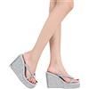 MJGkhiy Ciabatte Donna Estive con Zeppa Slip-On Piatto Pantolette Zeppa Antiscivolo Sandali Estive Casa Piscina Ciabatte Bohemia Plateau Sandalo Eleganti Peep-Toe Mule