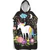 Morbuy Poncho Surf Uomo Donna Accappatoio Asciugamano Poncho, Poncho da Bagno stampa unicorno per Bambini Adulto con Cappuccio in Microfibra per Spiaggia, Surf e Nuoto