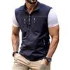 Oanviso Gilet da Lavoro Multitasche Smanicato Uomo Estivo Leggero Sportivo Cargo Comodo Asciugatura Rapida Giacca Softshell Trekking All'aperto Pesca Fotografi A Blu Navy L