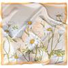 LumiSyne Sciarpe Di Seta Donna Piccolo Foulard Quadrata Tema Natura Motivo Fiore Fresco Leggera Raso Foulard Multifunzione Fazzoletto Da Collo Bandane Fascia Per Capelli Copricapo 53×53cm