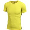 Yimutian Maglia Compressione Uomo Maglietta Palestra a Manica Corta Traspirante Asciugatura Rapida Fitness T-Shirt Giallo L
