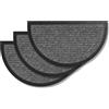 Carpido Zerbino per esterni e interni - Set di 3 40x70 cm - Linee grigie semicircolari - Zerbino antiscivolo - Tappeto cattura sporco resistente - Per scale
