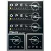 4R Quattroerre.it Set Adesivi Ufficiali Realizzati per Opel Motorsport, Logo Nero e Cromo, Prodotto con Licenza, 94 x 131 mm (5 Sticker)