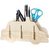Pebaro 477/4-Set auto della polizia, 3D, puzzle, piano pretagliato, con carta vetrata, a incastro, pronto per essere utilizzato come idea regalo, Colore legno, 477/4