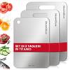 Bafeil Set di 3 taglieri in titanio, in acciaio inox S316, tagliere per carne, frutta, verdura