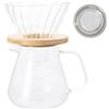 Granvoo Caffettiera Pour Over, 600ml Caraffa Vetro per Caffe con Filtro e Coperchio, Trasparente