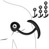 AMAZBEE Plug anali Perline per ano per espansione ButtPlugs in silicone appesantito per massaggio prostatico Plug vaginale indossabile con perline in metallo (1 bead,1)