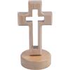 Tiardey Croce in Legno con Base Croce in Legno in Piedi Statua della Croce Ornamenti da Tavolo a Forma di Croce