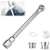 JINJUMEI Prolunga Rubinetto Cucina, 20cm Prolunga Per Rubinetto, Prolunga Rubinetto Bagno con 2 Adattatori Per Rubinetto, Estensore Rubinetto Girevole a 360° per Cucina e Bagno