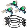 Gebildet 3 Pezzi USB a 3 Pin/4 Pin PWM 5V Sleeve Fan Power Adapter Cable con Regolatore di Velocità della Ventola e Manopola di Controllo Interruttore ON/OFF