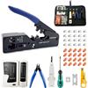 Sweetone Pinza Crimpatrice RJ45, Strumenti Kit di Rete con Tester Cavi di Rete e 20 Connettori RJ45 Passanti Cat7, Strumenti di Riparazione, Kit di Manutenzione Della Rete per Cavo Cat5 Cat6 Cat7