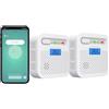 RISOON Rilevatore di monossido di carbonio WiFi 10 anni di batteria, notifiche push intempo reale tramite l'app Tuya e SmartLife Security, Certificato UE EN50291，display LCD digitale, portatile (2 Pezzi)