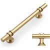 Amerdeco 10 Pezzi Maniglie per Mobili, Oro, Foro 128mm, in Lega di Alluminio, per Mobili da Cucina, Maniglie Armadio e Cassetti UK0002