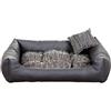 gutekissen® Letto per Cani in Ecopelle Divano per Cani Cuscino per Cani Cuscino in Ecopelle per Cani - Materiali durevoli e Alta qualità EKO (L - 90x75, Grigio Scuro)