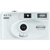 RETO PANO - Fotocamera a pellicola da 35 mm, obiettivo largo 22 mm, panorama, facile commutazione, modalità cinematografica, copriobiettivo, flash integrato, riutilizzabile (pellicola e batteria AAA