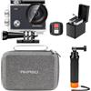 AKASO V50 X Action Cam 4K 20MP con Impugnatura e Custodia Protettiva, Videocamere WiFi EIS 40M Fotocamera Subacquea Touch Screen, Telecomando, Custodia Impermeabi, Action Camera Kit di Accessori di Mo