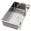Generico Lavello Cucina In Acciaio Inox 304, Grande Vasca Singola Da Postazione Lavoro (Incastro/Sottotop) - Kit Di Scarico Incluso, Resistente Per Bar, Qualità Commerciale(A,70x50x22cm)