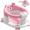 Itslife Seggiolino per Vasca da Bagno per Bambini a Partire da 6 Mesi, Seggiolino da Bagno Antiscivolo con 4 Ventose e Cuscino per Neonati, Sedia per Doccia Portatile per Doccia o Vasca da Bagno, Rosa