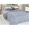 SOFFICIOSO Copriletto Estivo Fresco Tessuto Piquet Leggero Puro Cotone Linea Sonia MOD. Olivia Matrimoniale Azzurro