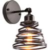 iDEGU Lampada da Parete Interno Vintage Applique da Parete Orientabile Lampada da Soffitto Creativo Design Spirale in Metallo Moderno E27 Illuminazione per Camera da Letto Soggiorno (Nero)