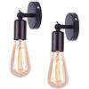 Chao Zan Vintage lampada da parete industriale illuminazione presa da parete lampada da soffitto per interni casa retro Lights déco nero,2 pezzi