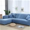 OKJK Copridivani ad Angolo, Rivestimento per mobili Soggiorno Moderno, copridivano sfoderabile Chaise Longue Elastico Universale a Forma di L (Grey Blue,Part B-B 195-230cm)