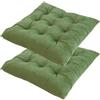 Hiseng Cuscini per Sedia Cucina, 2 Pezzi Coprisedie Cucina in Cotone, Cuscini Sedia Coprisedia Super Morbido Cuscini Coprisedia per Soggiorno, Camera da Letto, Patio e Altro (Verde Salvia,40x40x7cm)