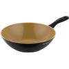 FLORINA AMVEGAN Padella in alluminio WOK 28 cm I Alta durata I Rivestimento in ceramica all'olio d'oliva I Facile da cucinare e da lavare I Per tutti i tipi di piano cottura I Design originale