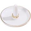 oskas Porta-piatto con anello bianco, per fidanzamento, matrimonio, matrimonio, doccia, decorativo, 10 cm, in ceramica, bianco