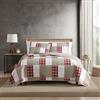 Eddie Bauer Quilt Copriletto Trapuntato Reversibile e Leggero, 100% Cotone, con federe abbinate, Set di Biancheria da Letto da 3 Pezzi, Prelavato per Un Maggiore Comfort, Camano Island Rosso, Queen