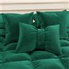 PETTI Artigiani Italiani - Cuscini Divano in Velluto con Imbottitura, Copricuscini Camera da Letto, Cuscini Arredo con Cerniera Invisibile, Cuscini Velluto Smeraldo Fiocco 1 Pezzo - 50x40 cm
