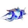 GILDE GLAS art Vetro Art oggetto decorativo conchiglia con stella marina - blu - altezza 14 cm, larghezza 31 cm - vetro - figura decorativa