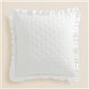 ROOM99 Molly 45 x 45 cm federa decorativa per cuscino, cuscino decorativo, stile moderno, camera da letto, soggiorno, con volant, colore bianco, 1 pezzo