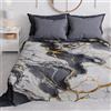 PETTI Artigiani Italiani - Copriletto Una Piazza e Mezza Primavera Estate, Coperta Leggera Una Piazza e Mezza, Lenzuola Copri Letto, Marmo Grigio Scuro, 100% Made in Italy