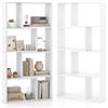 HOMASIS Libreria da Parete a 4 Ripiani, Libreria Scaffale con Piedini Antiscivolo e Dispositivo Antiribaltamento, Stile Scandinavo, Mobile Portaoggetti per Soggiorno, 60 x 20 x 120 cm (Bianco)
