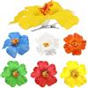 Guidre Fermaglio per capelli a forma di fiore, 6 pezzi, con fiore hawaiano, fermaglio per capelli a forma di ibisco, clip per capelli spessi e sottili