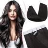 MY-LADY Extension Capelli Veri Biadesivo 20pz 45 cm Nero naturale Extension Adesive Capelli Veri Invisibile Lunghi Lisci 100% Remy Human Hair Extension 50g #1B
