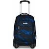 Invicta Trolley Scuola Plug, Nero e Blu, 3 in 1, Zaino Doppio Scomparto Con Carrello Sganciabile, Tasca Per PC, Tasca Per Borraccia, 34 lt, Scuola Media e Superiore, Viaggio, Zaino Ragazzo