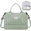 SEAFEW Borsone da Viaggio,Bagaglio a Mano 45x36x20 Easyjet Borsa da Viaggio con Scomparto per le Scarpe, Borsa da Cabina Easyjet Borsa Sportiva Borsone da Palestra da Weekend,B13-Bianco-Verde