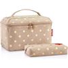 reisenthel Beautycase Set - La nostra confezione regalo composta da un astuccio di bellezza e un astuccio rettangolare per le festività, Caffè A Piselli Metallizzati, Taille unique
