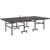 SPORTNOW Tavolo da ping pong pieghevole Modalità solo compatto con 2 racchette 3 palline rete 8 rotelle per uso interno ed esterno dim. 274L x 152,5L x 76H cm grigio