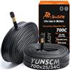YunSCM 2PCS 25/34-622 28 pollice bike Camera d'aria 700CX25/28/32/34C AV48 mm (25/34-622) 700 C, compatibili con 700 x 25 C, 700 x 26 C, 700 x 27 C, 700 x 28 C, 700 x 30 C, 700 x 32 C, 700 x 32 C 00 x