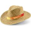 Cappello in paglia naturale con nastro sublimatico Jean Rib personalizzate o neutre