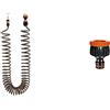 Claber 9338 Spiral Kit Plus, Nero Arancione, 15 m & Presa 3/4 Piu Riduzione 1/2 Sfusa