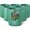 VOUNOT® 6x 500L Sacchi da Giardinaggio Professionali, Sacco per Rifiuti da Giardino, Antistrappo, Idrorepellente, Riutilizzabile, Pieghevole