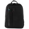 PIQUADRO Pulse Zaino porta PC, Pelle e tessuto, Chevron/Nero, 14